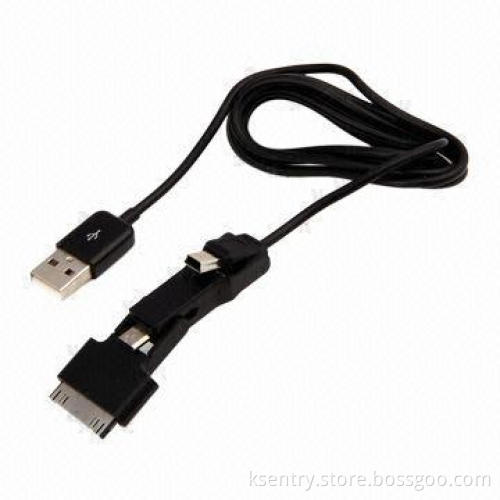 3-in-1 Retractable USB Cable for iPhone 3G/4G/4S/iPod/Samsung S3/S4/Note/smartphone